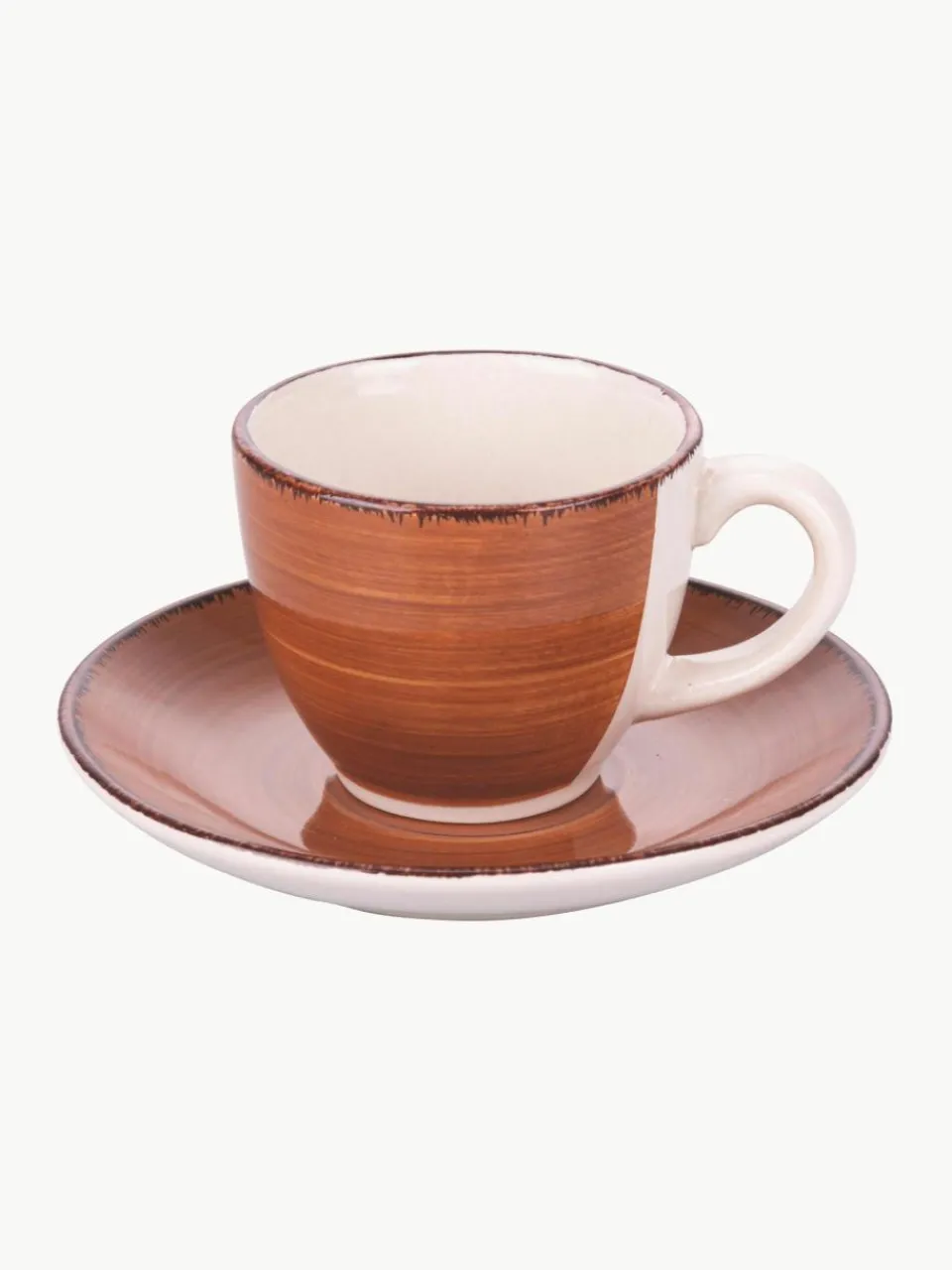 Villa D'Este Home Tivoli Handbemalte Espressotassen Baita mit Untertassen, 6er-Set