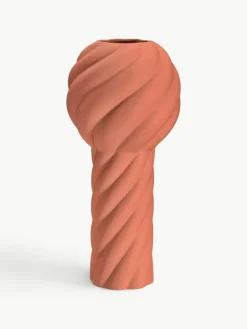 Cooee Design Handbemalte Keramik-Vase Twist Pillar, H 34 cm