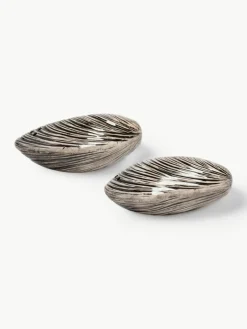 &k amsterdam Handbemalte Salz- & Pfefferstreuer Mussel aus Dolomit, 2er-Set