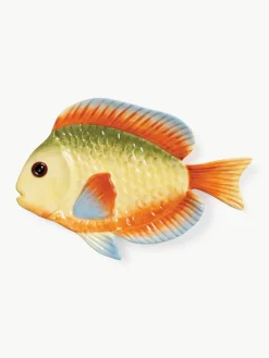&k amsterdam Handbemalte Servierplatte Fish aus Dolomit