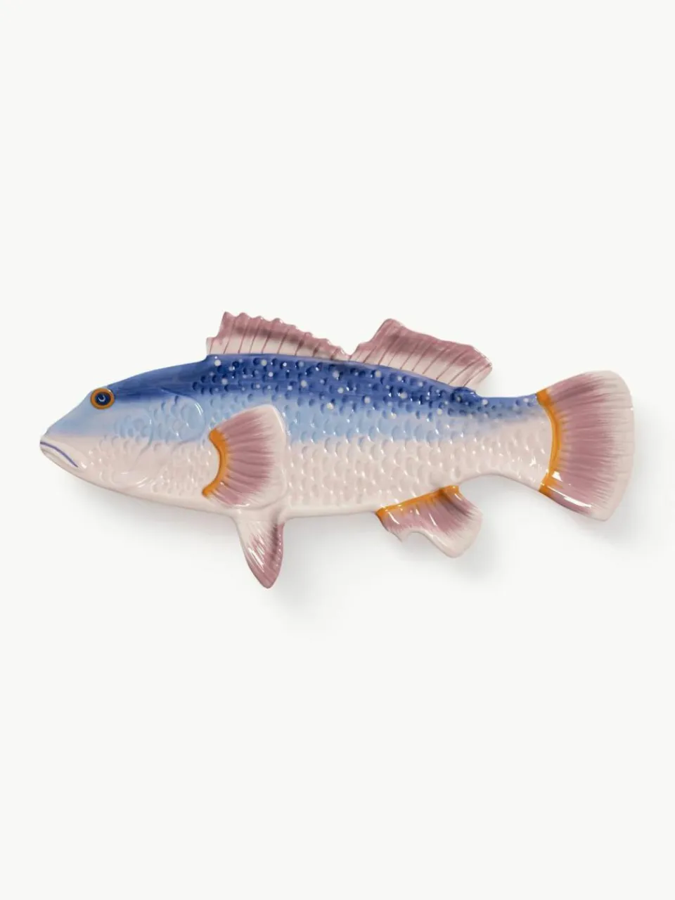 &k amsterdam Handbemalte Servierplatte Fish aus Dolomit
