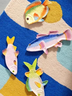 &k amsterdam Handbemalte Servierplatte Fish aus Dolomit