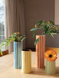 &k amsterdam Handbemalte Vase Ray aus Porzellan, H 29 cm