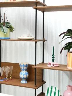 &k amsterdam Handbemalte Vase Rhombic, H 30 cm