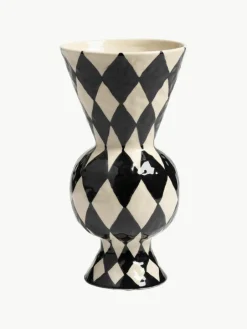 &k amsterdam Handbemalte Vase Rhombic, H 30 cm
