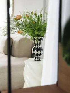 &k amsterdam Handbemalte Vase Rhombic, H 30 cm