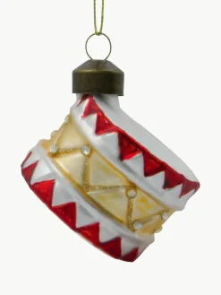 House Doctor Handbemalte Weihnachtsbaumanhänger Tambur, 4 Stück