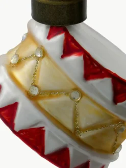 House Doctor Handbemalte Weihnachtsbaumanhänger Tambur, 4 Stück