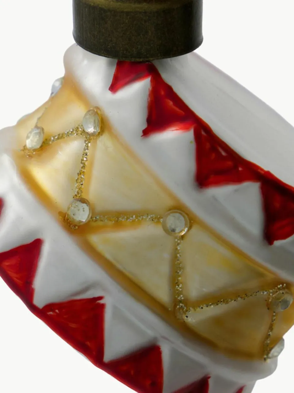 House Doctor Handbemalte Weihnachtsbaumanhänger Tambur, 4 Stück