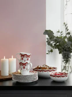Bjørn Wiinblad Handbemalte Weihnachts-Frühstücksteller Guirlande, 4 Stück