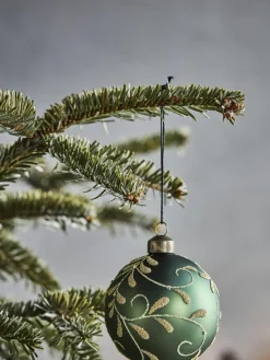 House Doctor Handbemalte Weihnachtskugeln Flori, 4 Stück