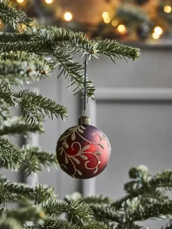House Doctor Handbemalte Weihnachtskugeln Flori, 4 Stück
