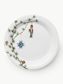 Kähler Handbemalte Weihnachts-Speiseteller Hammershøi, 4 Stück