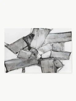 Westwing Handbemalter Leinwanddruck Dark Abstract
