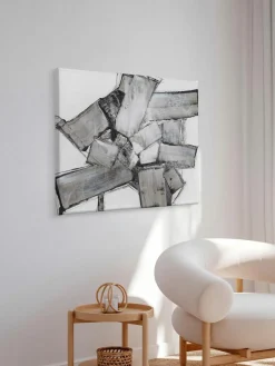 Westwing Handbemalter Leinwanddruck Dark Abstract