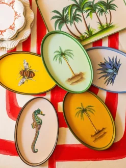Les Ottomans Handbemaltes Dekotablett Fauna mit n-Motiv