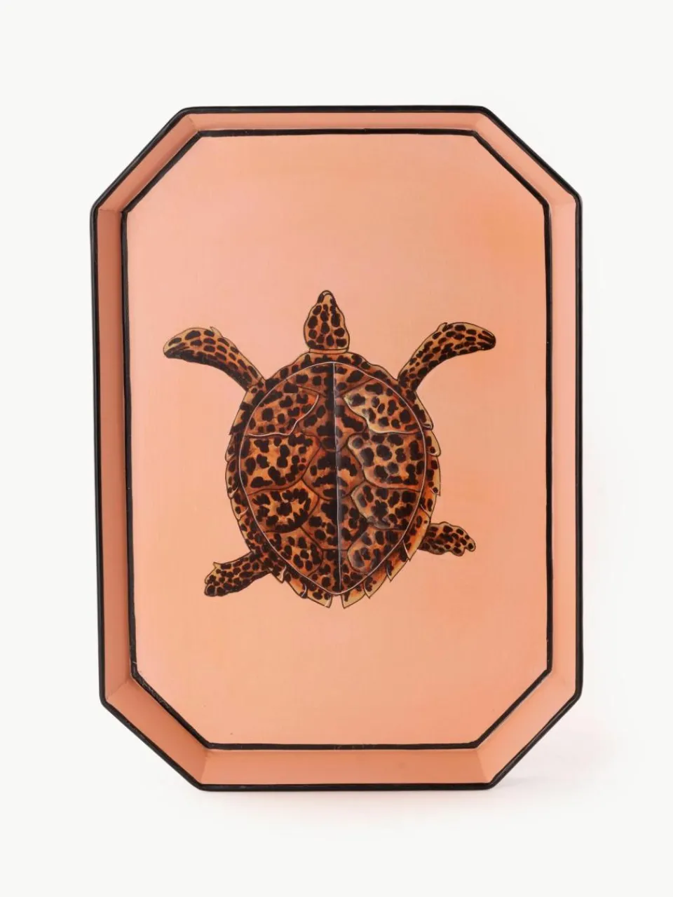 Les Ottomans Handbemaltes Dekotablett Fauna mit Schildkröten-Motiv