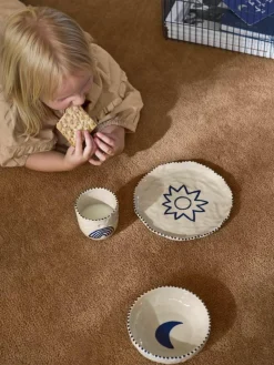 Kinder ferm LIVING Kids Handbemaltes Kindergeschirrset Naive, 3-tlg.