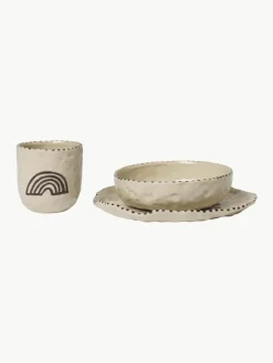 Kinder ferm LIVING Kids Handbemaltes Kindergeschirrset Naive, 3-tlg.