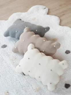 Kinder Lorena Canals Handbesticktes Baumwoll-Kuschelkissen Biscuit