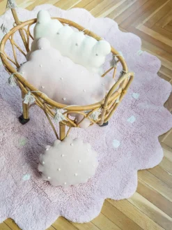 Kinder Lorena Canals Handbesticktes Baumwoll-Kuschelkissen Biscuit