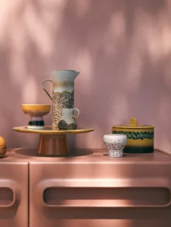 HKLIVING Handgefertigte Becher 70's aus Steinzeug, 2er-Set