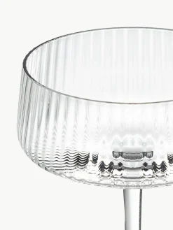 Westwing Collection Handgefertigte Champagnerschalen Cami mit Rillenstruktur, 4 Stück