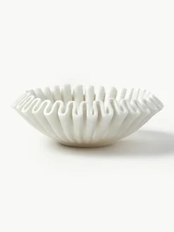 Westwing Collection Handgefertigte Deko-Schale Santorini aus Marmor, Ø 31 cm