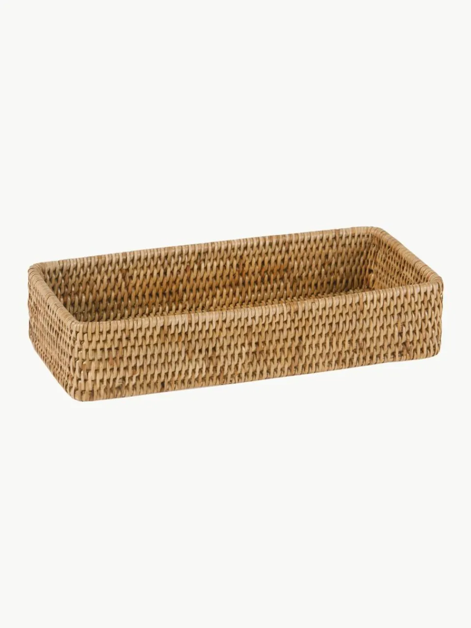 Andrea House Handgefertigte Deko-Tabletts Güle aus Rattan, 2er-Set