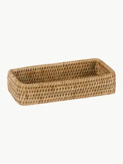 Andrea House Handgefertigte Deko-Tabletts Güle aus Rattan, 2er-Set