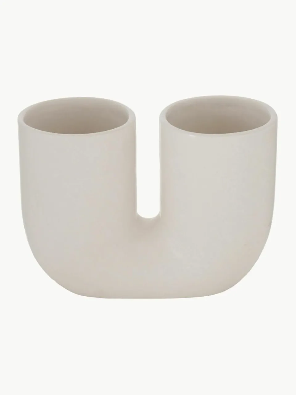Westwing Handgefertigte Design-Vasen Filicio aus Steingut, 2er-Set