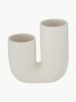 Westwing Handgefertigte Design-Vasen Filicio aus Steingut, 2er-Set