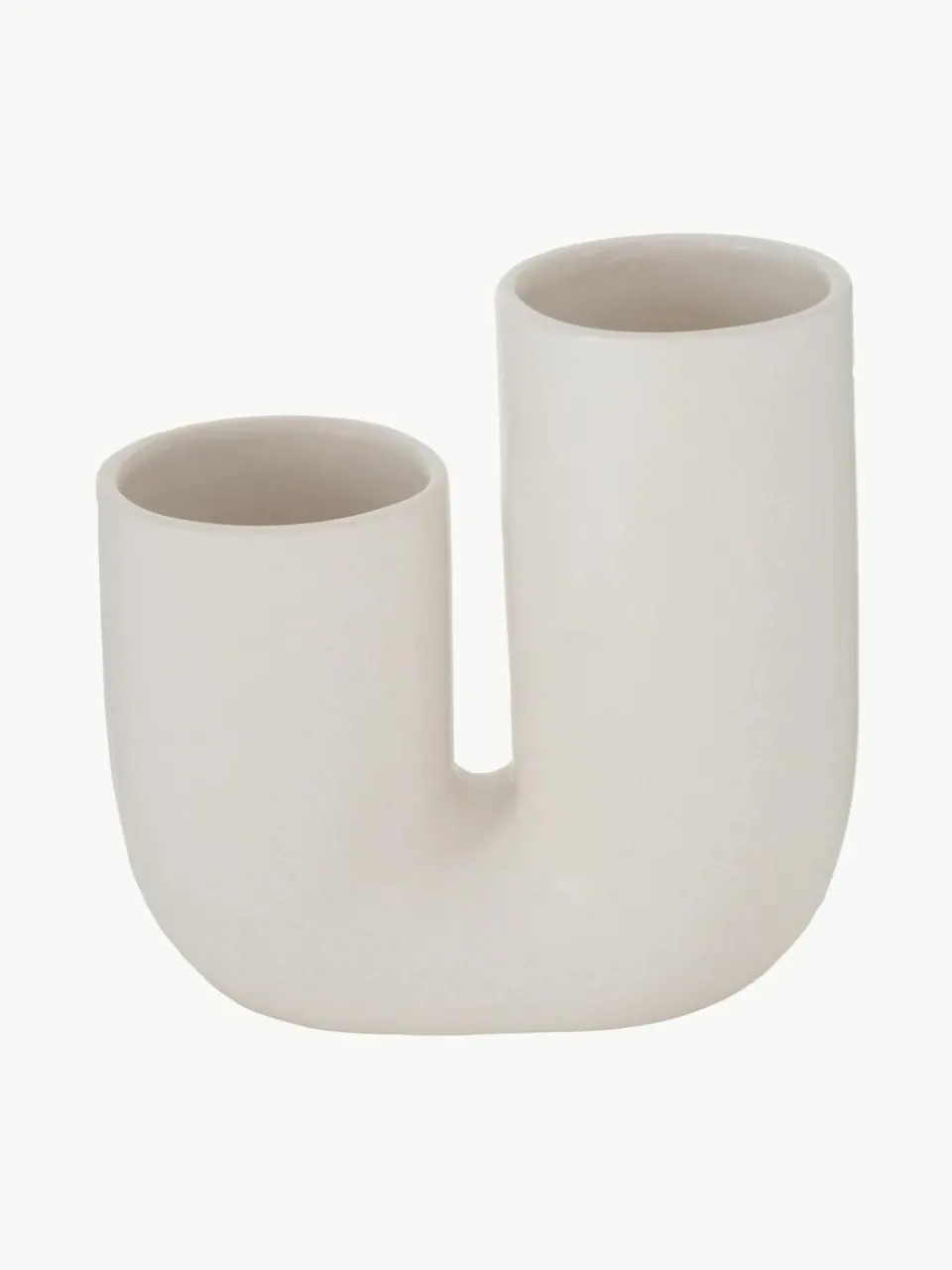 Westwing Handgefertigte Design-Vasen Filicio aus Steingut, 2er-Set