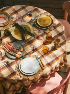 HKLIVING Handgefertigte Frühstücksteller 70's aus Steinzeug, 2 Stück