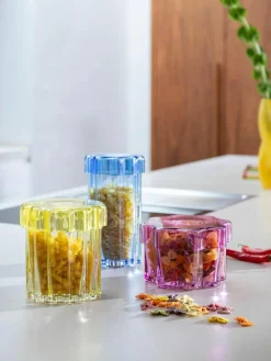 &k amsterdam Handgefertigte Glas-Aufbewahrungsdose Astral