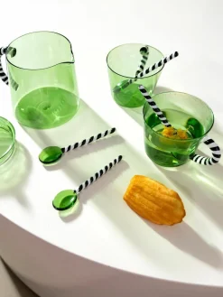 &k amsterdam Handgefertigte Glas-Löffel Duet aus Borosilikatglas, 4 Stück