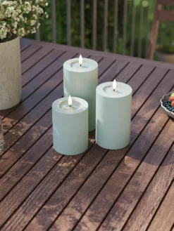 Deluxe Homeart Handgefertigte LED-Kerze Real Flame, H 20 cm