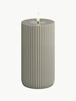 Deluxe Homeart Handgefertigte LED-Kerze Solid Stripe, H 15 cm