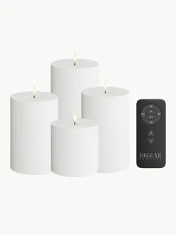 Deluxe Homeart Handgefertigte LED-Kerzen Real Flame mit Fernbedienung, 5er-Set