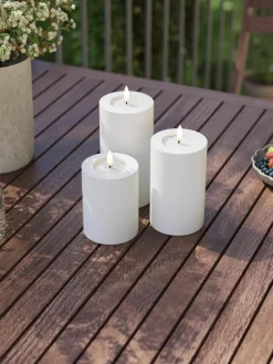 Deluxe Homeart Handgefertigte LED-Kerzen Real Flame mit Fernbedienung, 5er-Set