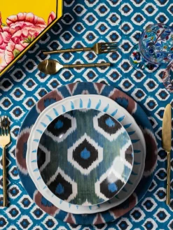 Les Ottomans Handgefertigte Porzellan-Servierschale Ikat