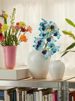 Lyngby Porcelaen Handgefertigte Porzellan-Vase Rhombe, H 25 cm