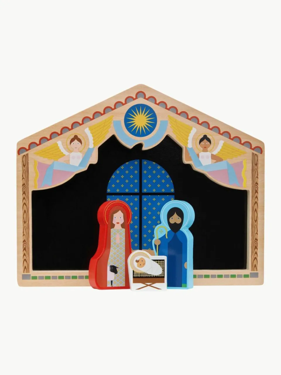 Kinder &k amsterdam Handgefertigte Spiel-Weihnachtskrippe The Crib, 14er-Set