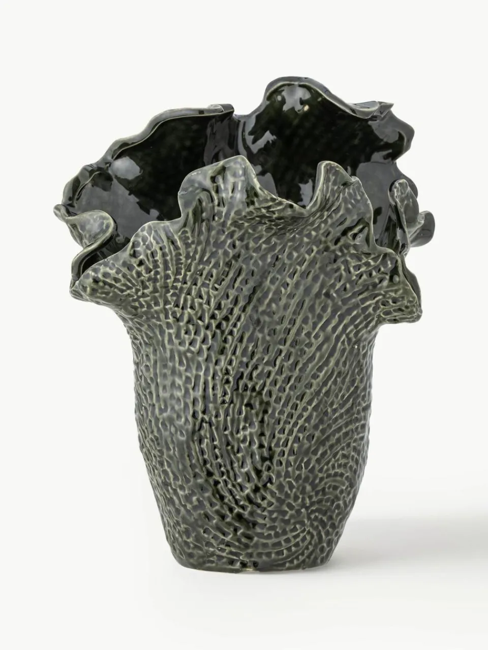 Bloomingville Handgefertigte Steingut-Vase Safiya, H 30 cm