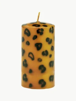 Anna + Nina Handgefertigte Stumpenkerze Leopard, H 10 cm