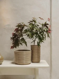 ferm LIVING Handgefertigte Vase Corduroy, H 21 cm