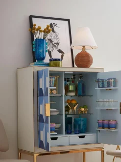 Jonathan Adler Handgefertigte Vase Mustique in Marmor-Optik, H 27 cm