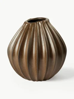 Broste Copenhagen Handgefertigte Vase Wide mit reaktiver Glasur, H 25 cm