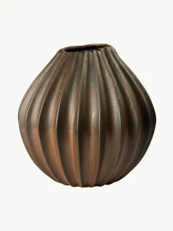 Broste Copenhagen Handgefertigte Vase Wide mit reaktiver Glasur, H 40 cm
