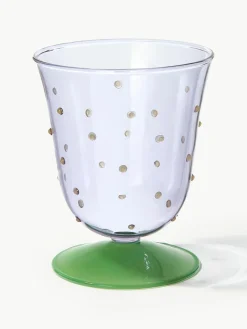 &k amsterdam Handgefertigte Wassergläser Dot aus Borosilikatglas, 2 Stück